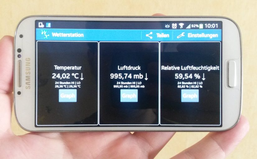Die Temperatur mit dem Samsung Galaxy S4 messen