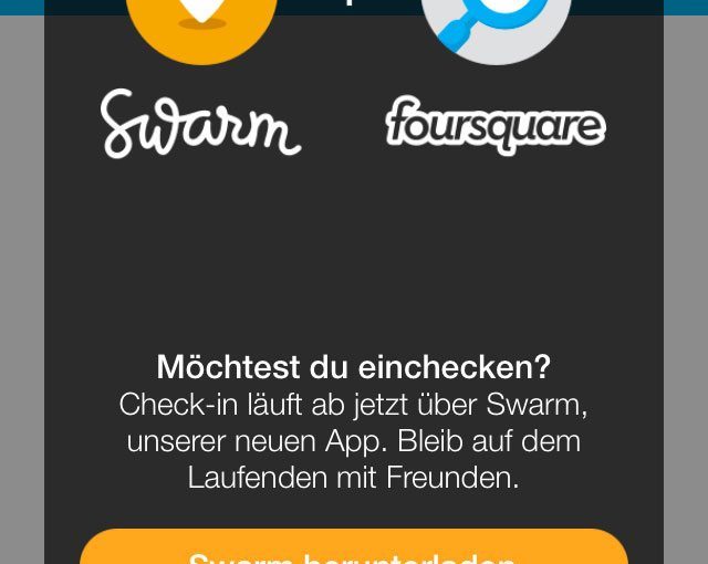 Foursquare: Checkins nur noch über Swarm möglich