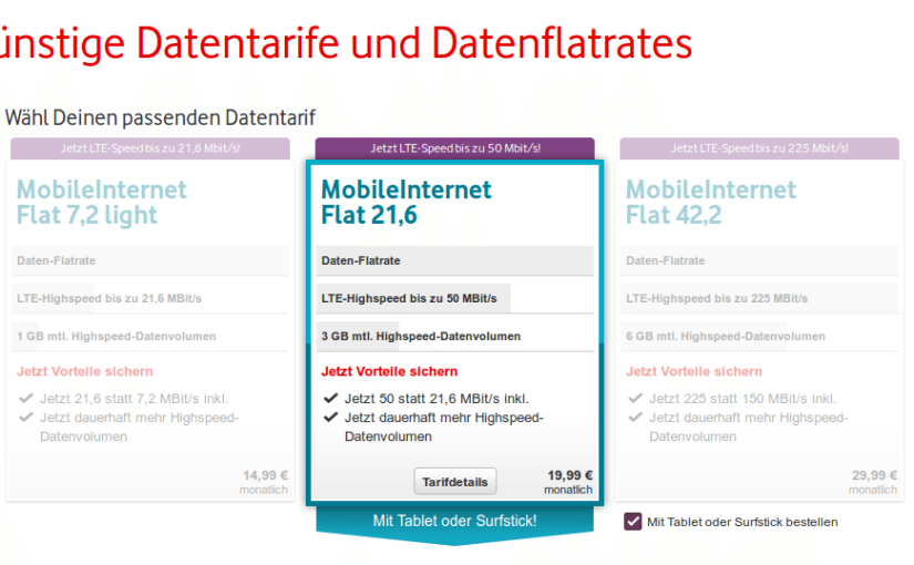 Vodafone bietet Surf-Tarife im Rahmen der IFA günstiger an