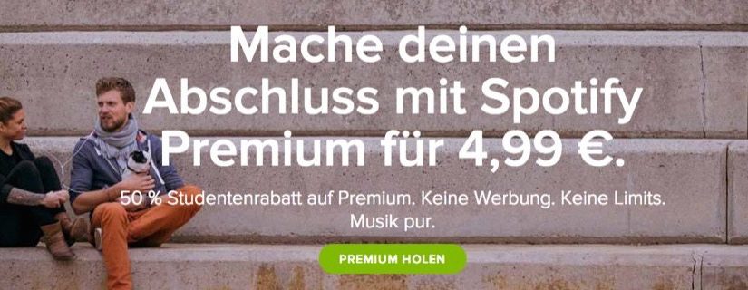 Spotify: Studententarife bieten den vollständigen Premium zum halben Preis