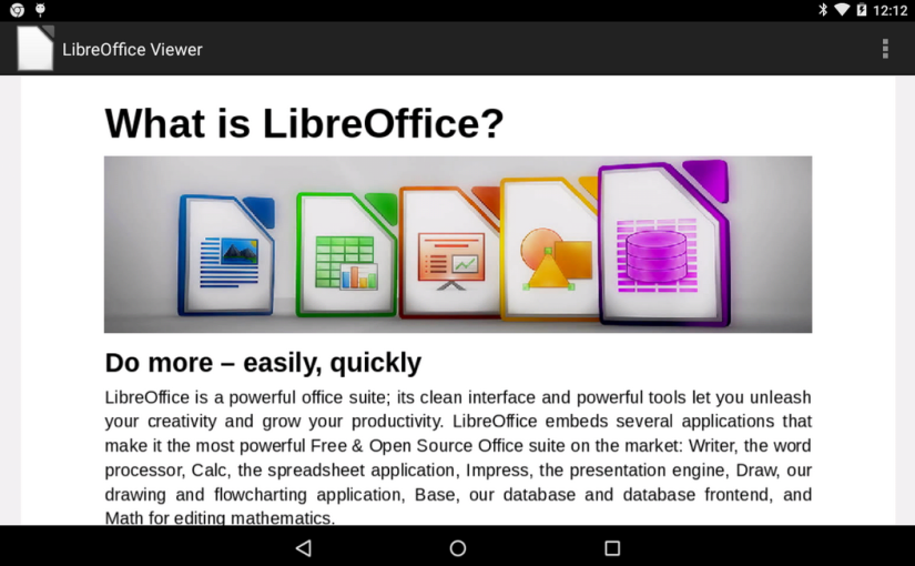 LibreOffice Viewer for Android erlaubt das Lesen von LibreOffice Dokumenten auf dem Smartphone