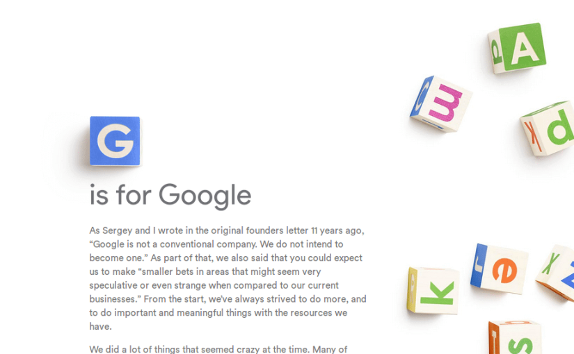 Google Inc. ist nun Tochter-Unternehmen von Alphabet Inc.