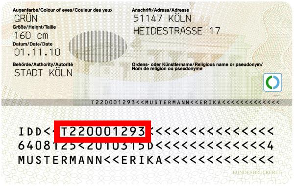 Prüfziffer neuer personalausweis Personalausweisnummer: Hier