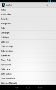 twoffein android app, Bild 2