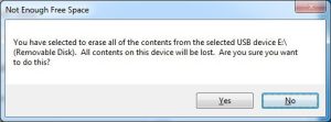 Windows usb tool erase all content are you sure